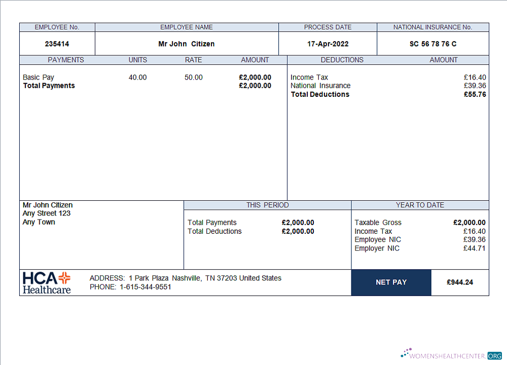 Download USA healthcare company employee sheet Photoshop template